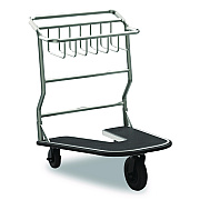 Suncast Commercial Nesting Luggage Cart with Rubber Platform, Capacity, 300 lb Capacity, 27 x 37 x 37.5, Silver/Black (MLCNR600)