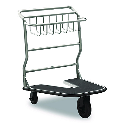 Suncast Commercial Nesting Luggage Cart with Rubber Platform, Capacity, 300 lb Capacity, 27 x 37 x 37.5, Silver/Black (MLCNR600)