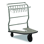 Suncast Commercial Nesting Luggage Cart with Carpeted Platform, 300 lb Capacity, 27 x 37 x 37.5, Silver/Black (MLCNC600)