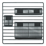 TRU RED Metal Mesh 3-Compartment Cubicle/Wall-Mount Office Supplies Organizer, 15" x 15", Black (TR61967)
