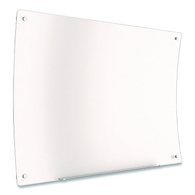 TRU RED Curved Magnetic Glass Dry Erase Board, 3 ft x 4 ft, White Surface (TR62094)