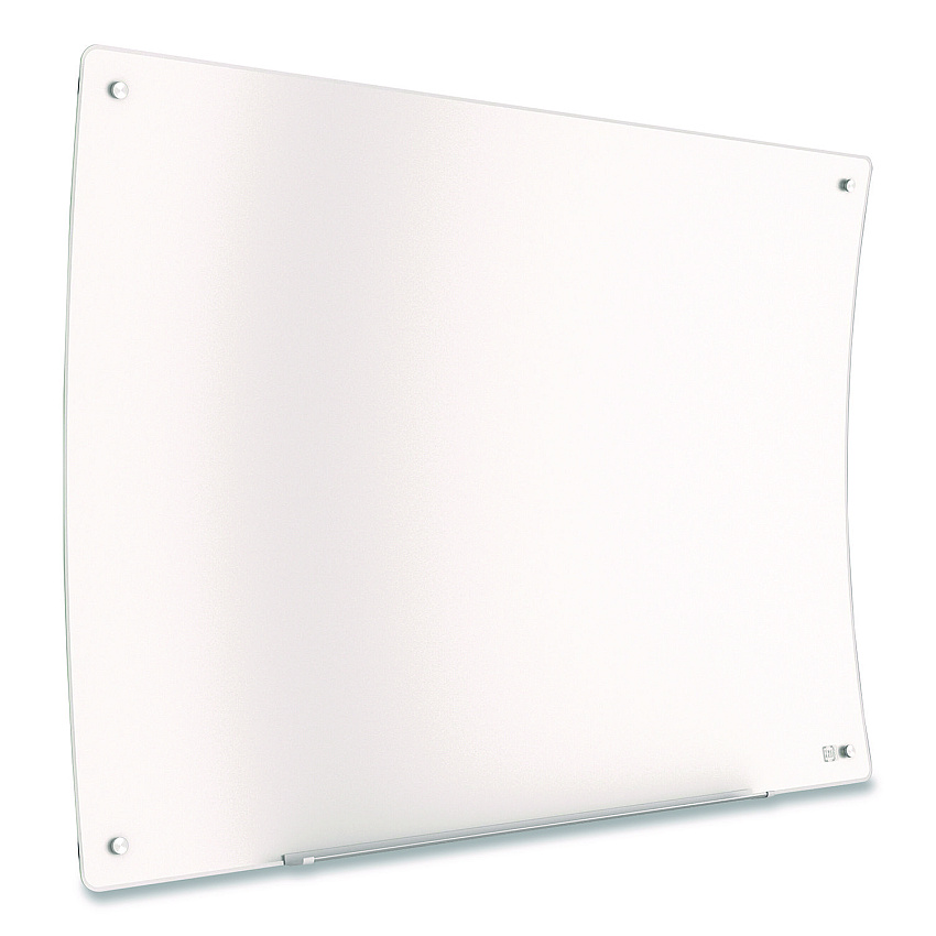 TRU RED Curved Magnetic Glass Dry Erase Board, 3 ft x 4 ft, White Surface (TR62094)