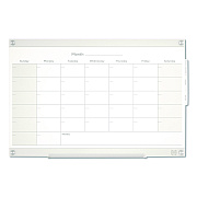 TRU RED Magnetic Glass Dry Erase Board with Templates, Six Views, 3 ft x 2 ft, White Surface (TR62139)