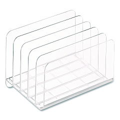 TRU RED 5-Compartment Plastic Incline Sorter, 8.5 x 11 Size, 6.26 x 9.49 x 6.5, Clear (TR62285)