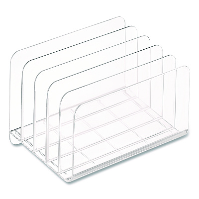 TRU RED 5-Compartment Plastic Incline Sorter, 8.5 x 11 Size, 6.26 x 9.49 x 6.5, Clear (TR62285)