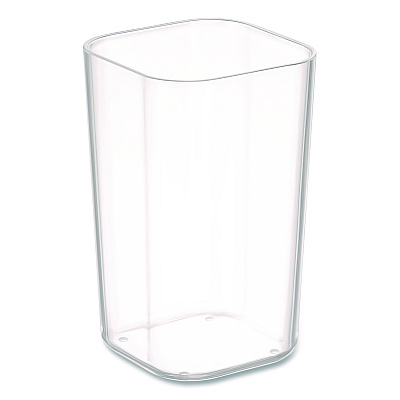 TRU RED Stackable Plastic Pencil Cup, 2.61 x 2.61 x 4.3, Clear (TR62286)