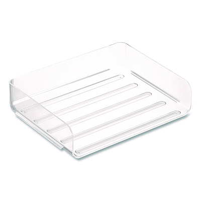 TRU RED Clear Side Load Stackable Plastic Letter Tray, Letter Size, 9.72 x 12.63 x 3.01 (TR62288)