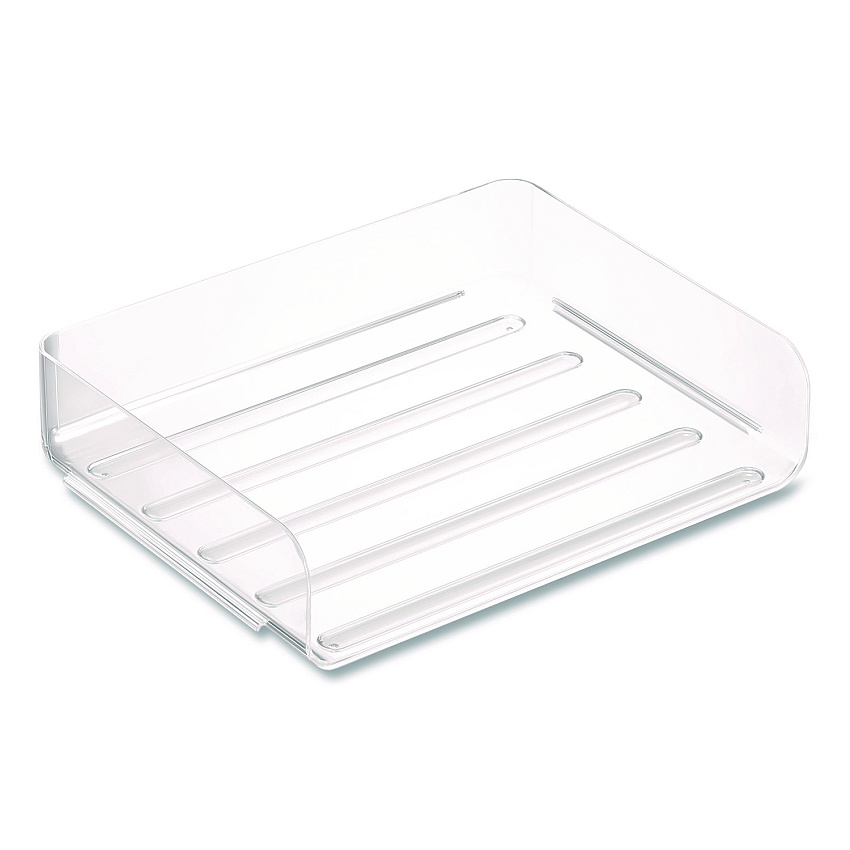 TRU RED Clear Side Load Stackable Plastic Letter Tray, Letter Size, 9.72 x 12.63 x 3.01 (TR62288)