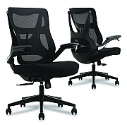 Beautyrest ErgoMax Mesh Swivel Task Chair, Supports Up to 275 lb, 19" x 22.75" Seat Height, Black Back/Seat, Black Base (60078BLK)