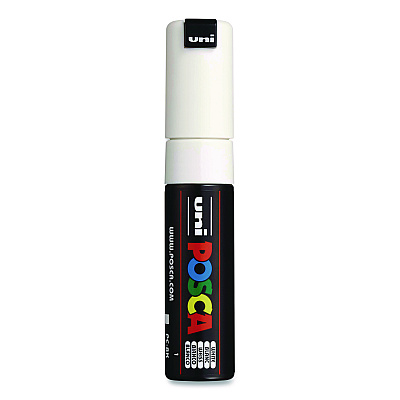 POSCA Water-Based Paint Markers, Broad Chisel Tip, White (PC8KWHITE)