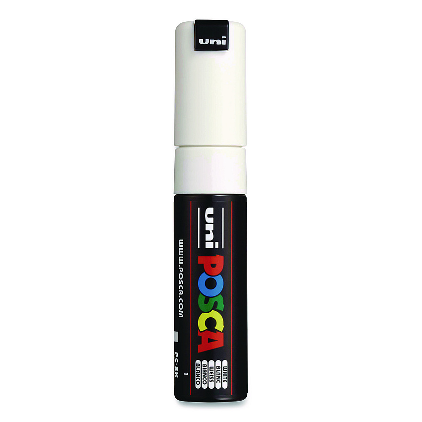 POSCA Water-Based Paint Markers, Broad Chisel Tip, White (PC8KWHITE)