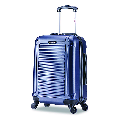 InUSA Luggage Pilot Hard Side Carry-On Suitcase, Four-Wheeled Spinner, 14.37 x 8.86 x 21.46, Blue (IUPIL00SBLU)
