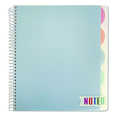 Carolina Pad Noted Five-Subject Spiral Notebook, Medium/College Rule, Randomly Assorted Cover Color, (150) 11 x 8.5 Sheets (17514)