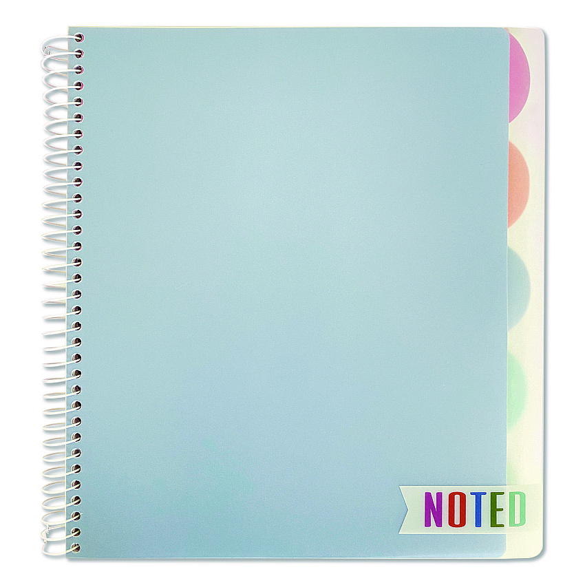 Carolina Pad Noted Five-Subject Spiral Notebook, Medium/College Rule, Randomly Assorted Cover Color, (150) 11 x 8.5 Sheets (17514)