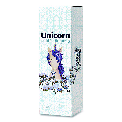 Unicorn Cotton Tampons, Regular, 60/Box, 6 Boxes/Carton (TOP08159)