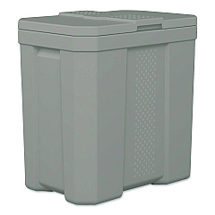 Suncast Salt Box, 28 gal, 23.75 x 15.75 x 23.75. Dove Gray (BMBX300)