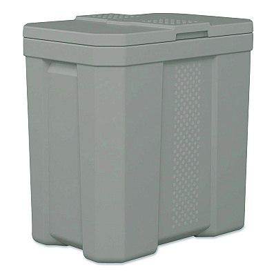 Suncast Salt Box, 28 gal, 23.75 x 15.75 x 23.75. Dove Gray (BMBX300)