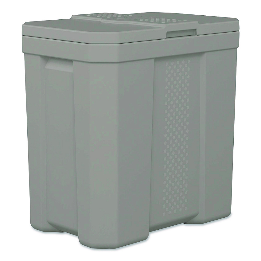 Suncast Salt Box, 28 gal, 23.75 x 15.75 x 23.75. Dove Gray (BMBX300)