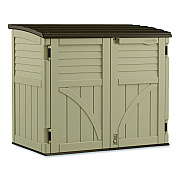 Suncast Horizontal Storage Shed, 4 ft 5" x 2 ft 8.5" x 3 ft 9.5", Sand/Slate (BMS3400X)