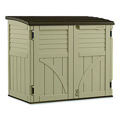 Suncast Horizontal Storage Shed, 4 ft 5" x 2 ft 8.5" x 3 ft 9.5", Sand/Slate (BMS3400X)
