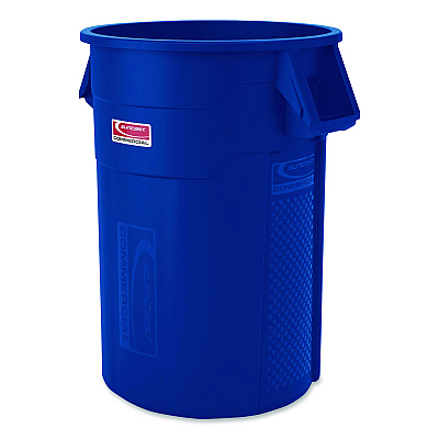 Suncast Commercial Injection Molded Utility Trash Can, 44 gal, Plastic/Resin, Blue (TCU44BL)
