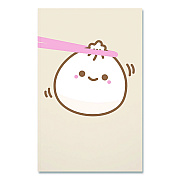 Denik Smoko Lil B Dumpling Layflat Notebook, 1-Subject, Medium/College Rule, Tan/White/Pink Cover, (72) 8 x 5 Sheets (LFC1887L)