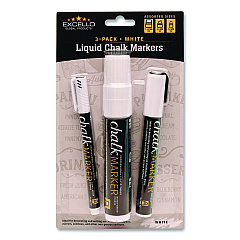 General Printing & Design Liquid Chalk Markers, Assorted Tip Sizes and Types, White, 3/Pack (EGPHD0511S)