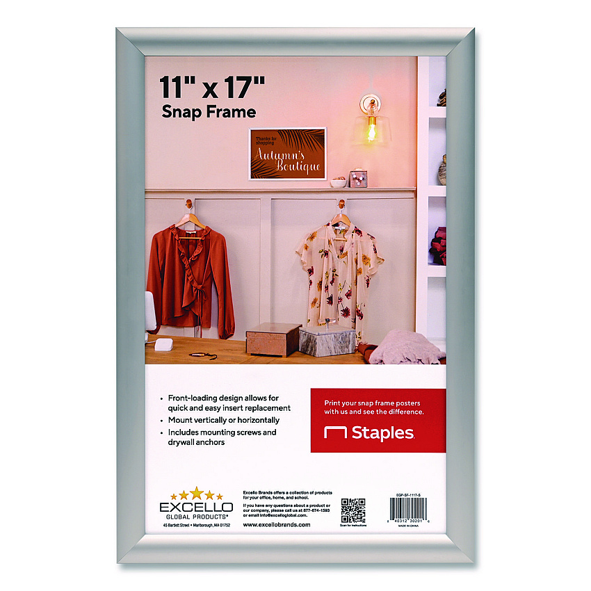 General Printing & Design Poster Holder, Aluminum, 11 x 17, Silver (EGPSF1117S)