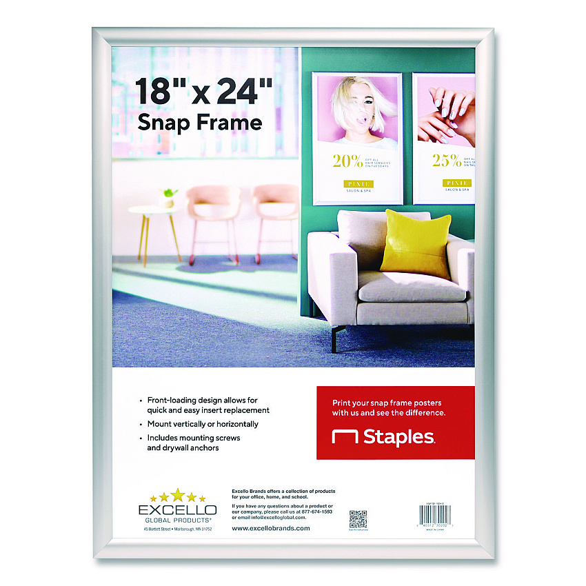 General Printing & Design Poster Holder, Aluminum, 18 x 24, Silver (EGPSF1824S)