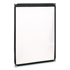 General Printing & Design Menu Holder For 8.5 x 11 Menus, Portrait Orientation, 2-View, 9.3 x 12 Holder, Clear/Black/Silver, 10/Pack (SPLSMENU2)