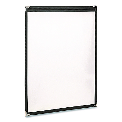 General Printing & Design Menu Holder For 8.5 x 11 Menus, Portrait Orientation, 2-View, 9.3 x 12 Holder, Clear/Black/Silver, 10/Pack (SPLSMENU2)