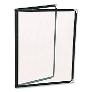 General Printing & Design Menu Holder For 8.5 x 11 Menus, Portrait Orientation 4-View, 9.6 x 11.9, Clear/Black/Silver (SPLSMENU41PK)