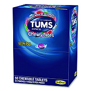 Lil' Drugstore TUMS Antacid Chewy Bites, 2 Tablets/Pouch, 25 Pouches/Box (81518)