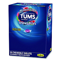 Lil' Drugstore TUMS Antacid Chewy Bites, 2 Tablets/Pouch, 25 Pouches/Box (81518)