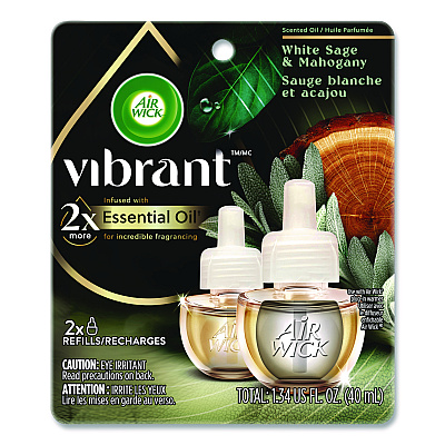 Air Wick Scented Oil Refill, White Sage and Mahogany, 0.67 oz, 2/Pack (6233803137)