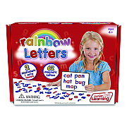 Junior Learning Inc Rainbow Lowercase Letters, (2) Alphabet Sets, (2) Extra Vowel Sets, +/- 1.6" Tall, Blue Consonants, Red Vowels, 62 Pieces (196)