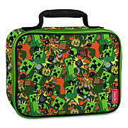 Thermos Minecraft Soft Lunch Box, 9.5" x 3.75" x 7.5", Green/Orange/Gray (K224055006ST)