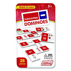 Junior Learning Inc Subtraction Dominoes, 1 to 2 Players, Grades K to 5, 28 Pieces (482)