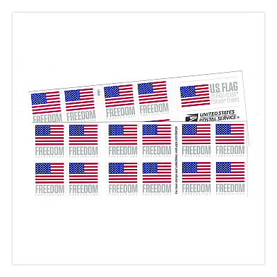 United States Postal Service First-Class Forever Stamps, U.S. Flag, 20/Book (FOREVERFLAG2)