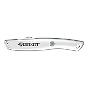 Westcott Aluminum Safety Cutter with Ceramic Blade, Aluminum Handle, Silver (00722)