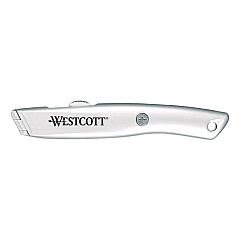 Westcott Aluminum Safety Cutter with Ceramic Blade, Aluminum Handle, Silver (00722)