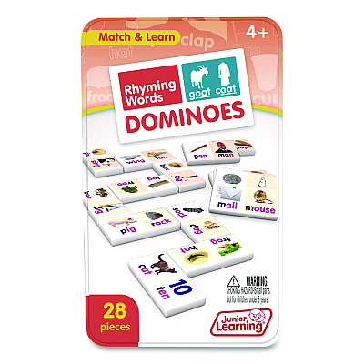 Junior Learning Inc Rhyming Words Dominoes, 1 to 2 Players, Grades Pre-K to 5, 28 Pieces (490)