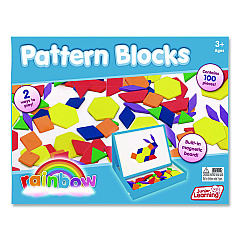 Junior Learning Inc Rainbow Pattern Blocks, Pre-K, 100 Pieces (613)