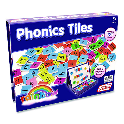 Junior Learning Inc Rainbow Phonics Tiles, Grades K to 2, 104 Pieces (654)