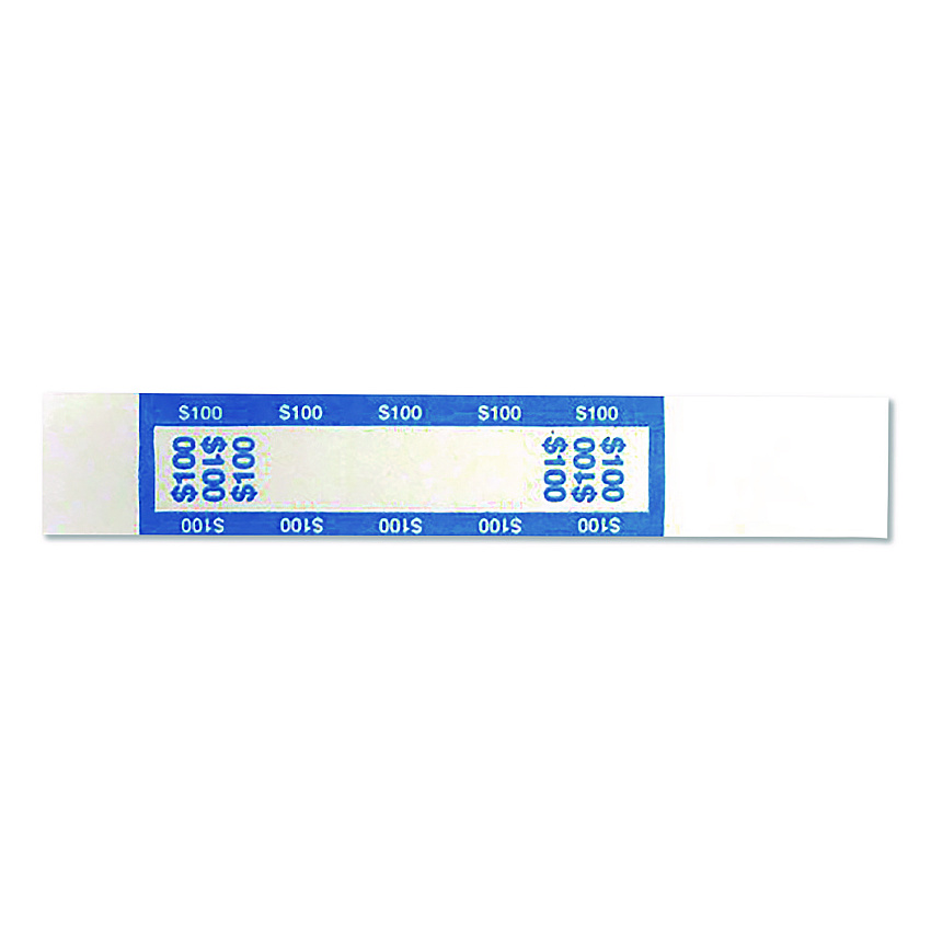 CONTROLTEK Currency Straps, $100, Self-Adhesive, 1,000/Pack (560016)