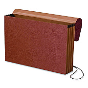 Pendaflex Standard Expanding Wallet with Fiber Gussets, 3.5" Expansion, 1 Section, Elastic Cord Closure, Legal Size, Redrope, 10/Box (1056ELOXBX)