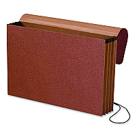 Pendaflex Standard Expanding Wallet with Fiber Gussets, 3.5" Expansion, 1 Section, Elastic Cord Closure, Legal Size, Redrope, 10/Box (1056ELOXBX)
