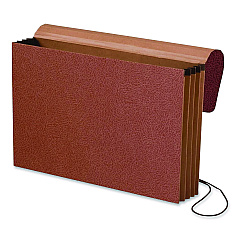 Pendaflex Standard Expanding Wallet with Fiber Gussets, 3.5" Expansion, 1 Section, Elastic Cord Closure, Legal Size, Redrope, 10/Box (1056ELOXBX)