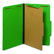 Pendaflex Colored Pressboard Top Tab Classification Folders, 1.75" Expansion, 1 Divider, 4 Fasteners, Legal Size, Dark Green, 10/Box (28733P)