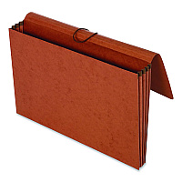 Pendaflex Extra-Wide Expanding Wallet, 5.25" Expansion, 1 Section, Flap/Elastic Cord Closure, Legal Size, Redrope, 10/Box (73189BX)